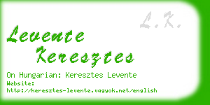 levente keresztes business card